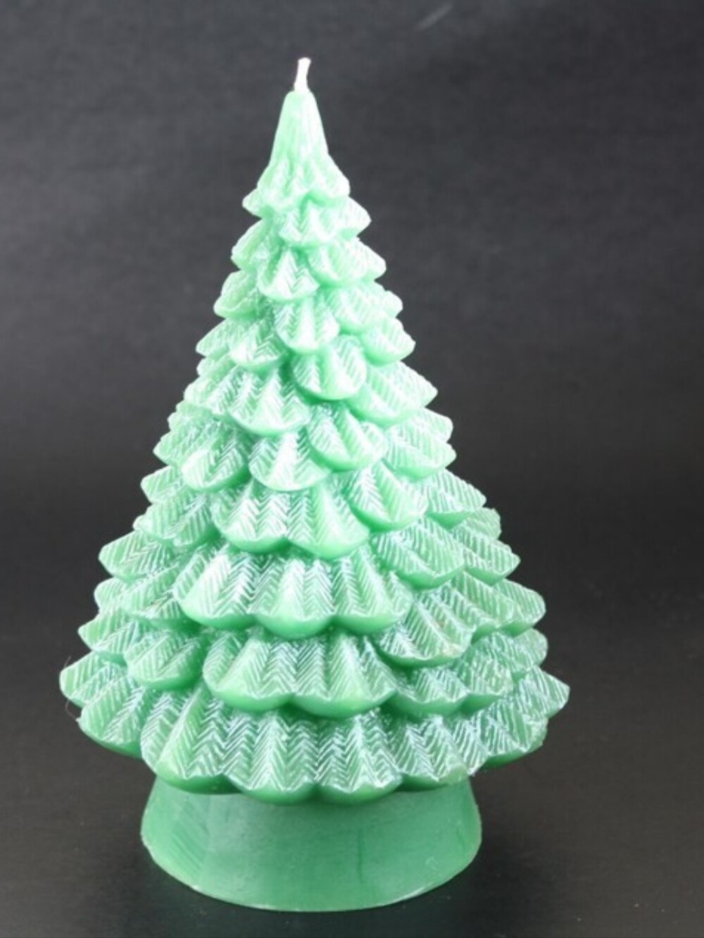 Vintage Green Christmas Tree Candle Large Fir Tree Holiday Decor Unscented